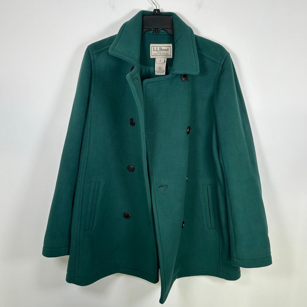 Vintage LL Bean Pea Coat, Kelly Green, Sz L